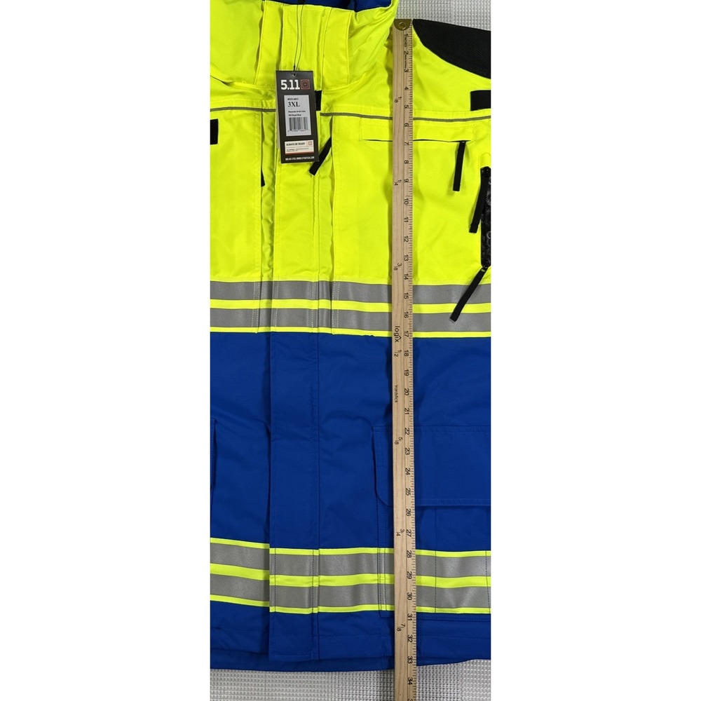 5.11 Tactical Hi-Vis Responder Parka Jacket Men's 3XL Royal Blue Hooded NWT - Picture 4 of 10